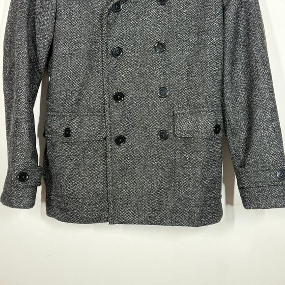 Express Pea Coat Size Small Gray Wool Blend Water Resistant Double Breasted - Picture 4 of 8